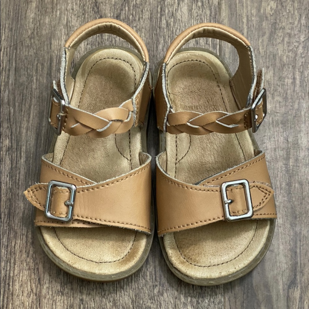 Toddler 6.5 Light Brown Braided Leather Stride Rite Sandals
